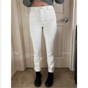 White Jeans with Cuffed bottoms